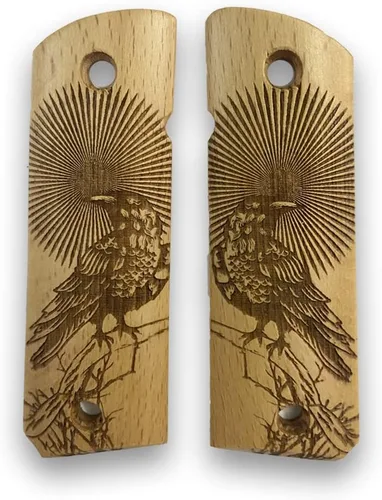 Miniatura 11 de 1911 Raven & Moon Series, 1911 Wooden Pistol Grips, Ambi Safety Cut for 1911 Full Size, 1911 Accessories, Artistic Collector Design