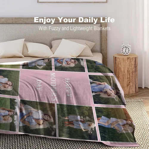 Miniatura 5 de Manta personalizada con texto fotográfico, manta con imagen para bebé, madre, padre, adultos, amigos, amantes, perros, mascotas, manta de franela