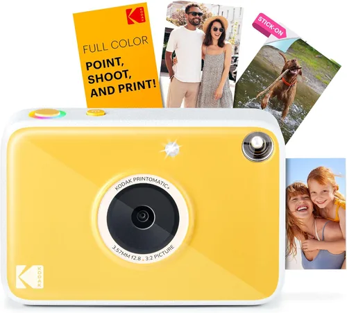 Miniatura 12 de KODAK Printomatic+ - Cámara digital de impresión instantánea (negra) de 10MP, cámara portátil con indicador de estado LED RGB interactivo, imprime