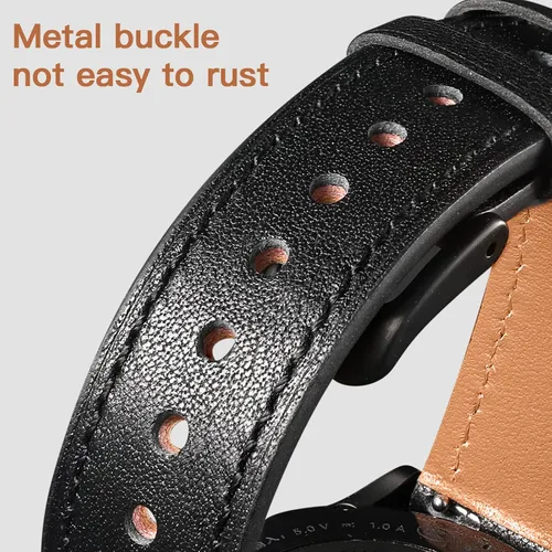 Miniatura 8 de GEAK Correa de Cuero Compatible con Samsung Galaxy Watch 7 40mm 44mm, Galaxy Watch 6 5 4 44mm 40mm, Galaxy Watch 4 Classic 46mm 42mm, Watch 3 41mm