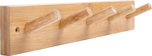 Miniatura 18 de WEBI Perchero Montado en la Pared, 16" de Agujero a Agujero, Colgador de Abrigos para Pared con 5 Ganchos para Colgar, Perchero de Ganchos Riel