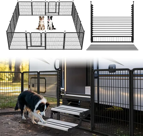 Miniatura 31 de FXW Rollick - Corralito para perros para patio, campamento con casa rodante, patentado, 24 pulgadas, 2 paneles