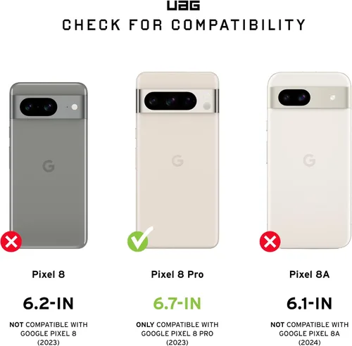 Miniatura 2 de URBAN ARMOR GEAR UAG - Protector de pantalla para Google Pixel 8 Pro Glass Shield Plus transparente/negro, vidrio templado reforzado de alta calidad