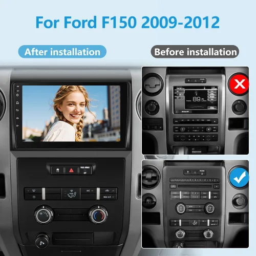 Miniatura 2 de Junsun Radio estéreo de coche 5G WiFi para Ford F150 2009-2012, CarPlay/Android Auto, pantalla táctil HD IPS de 9 pulgadas, compatible con GPS DSP