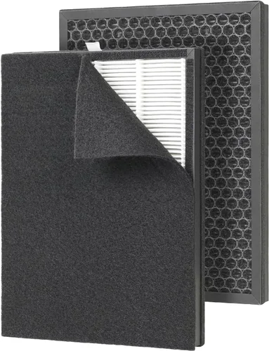 Dr.Prepare Filtro de repuesto para purificador de aire DAP01, paquete de 2, filtro HEPA de 3 etapas con prefiltro lavable y carbón activado