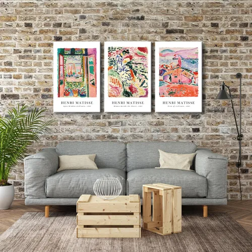 Miniatura 2 de Wieco Art Arte de Pared en Lienzo 3 Piezas Arte Abstracto de Henri Matisse Pósteres Coloridos de Matisse Impresiones en Lienzo para Decoración