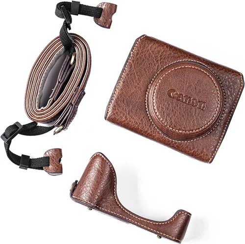 Miniatura 12 de Rieibi G7 X G7X II G7X III - Funda de piel vintage para cámara réflex digital Canon PowerShot G7X G7X Mark II G7X Mark III, funda protectora