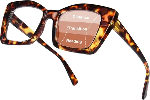 Miniatura 11 de FONHCOO Oversized Progressive Reading Glasses for Women Men Large Square Blue Light Blocking Computer Readers