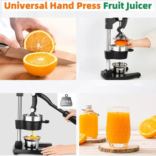 Miniatura 5 de Exprimidor manual de cítricos de hierro fundido resistente, prensa manual de acero inoxidable exprimidor de naranja limón, máquina de prensa