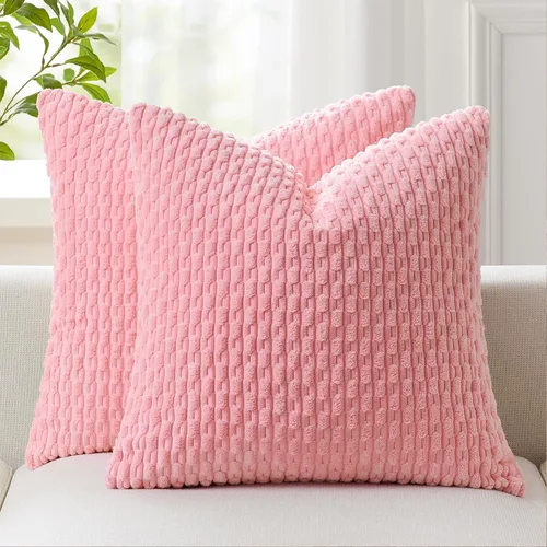 Miniatura 87 de Kevin Textile - Juego de 2 fundas de almohada decorativas de pana de 22 x 22 pulgadas, suaves, estilo bohemio, a rayas, decoración moderna del hogar