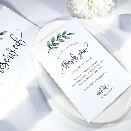 Miniatura 5 de 321Done Greenery - Tarjetas de agradecimiento de agradecimiento, tarjetas de mesa blancas de 4 x 6 pulgadas para boda, fiesta, cumpleaños