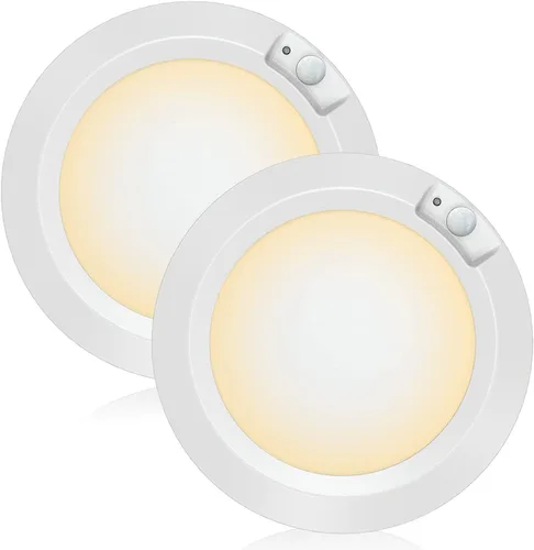 Miniatura 9 de Luces LED de armario con sensor de movimiento para interiores, funciona con pilas, 210LM 6000K, blanco frío para lavandería, escalera, pasillo