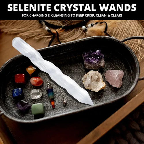 Miniatura 7 de Varita de cristal de selenita, para curación y meditación, cristales de alta energía para aliviar la ansiedad, yoga y decoración del hogar, idea
