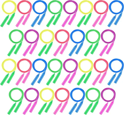 Miniatura 10 de Aodaer Juego de Cuerdas de Saltar para Niños, Coloridas Cuerdas de Saltar al Aire Libre de 7.3 Pies, Cuerdas de Saltar Ajustables para Actividad