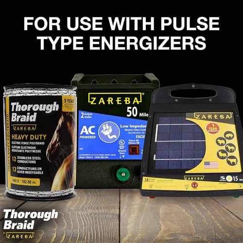 Miniatura 7 de Zareba ThoroughBraid PB600W7-Z - Alambre de polietileno de alta resistencia para valla eléctrica, suministros de esgrima agrícola, PB600W7-Z