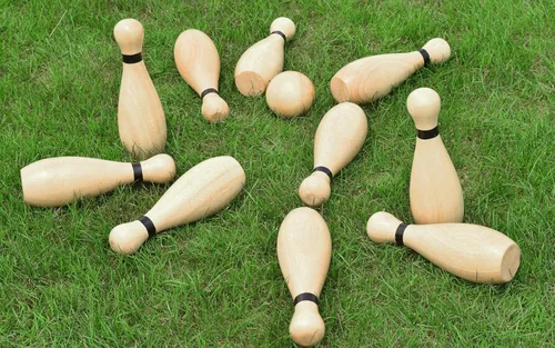 Miniatura 4 de Long game NI-ROU - Juego de bolos de césped gigante para exteriores, conjunto de césped de madera y goma, divertidos juegos deportivos