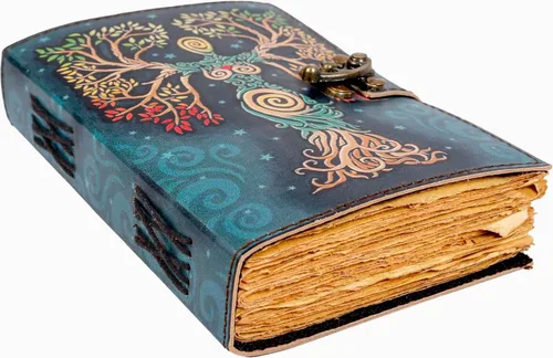 Libro de Hechizos en Blanco de las Sombras Diario con Cierre de Cerradura Accesorio Vintage Hecho a Mano de Cuero en Relieve Oración Pagana