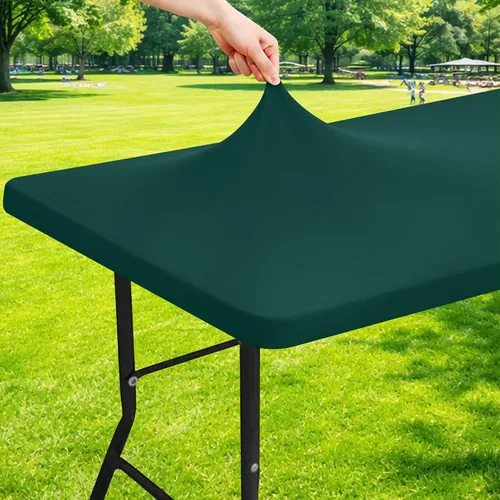 Miniatura 10 de Moosfor Mantel rectangular de elastano de 4 pies, manteles elásticos ajustables para pícnic, funda elástica y lavable para mesa de patio para Azul