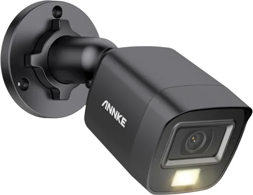 ANNKE Cámara de seguridad 3K para vigilancia doméstica y empresarial, cámara analógica negra con cable con visión nocturna de 100 pies, visión