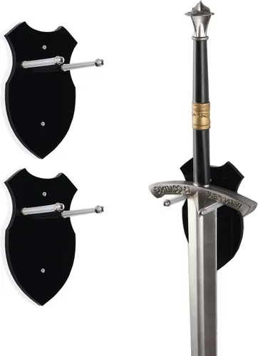Miniatura 8 de Soporte de pared vertical de acrílico negro para espada, soporte para espada para 1 espada, katana o hacha, soporte resistente para espada