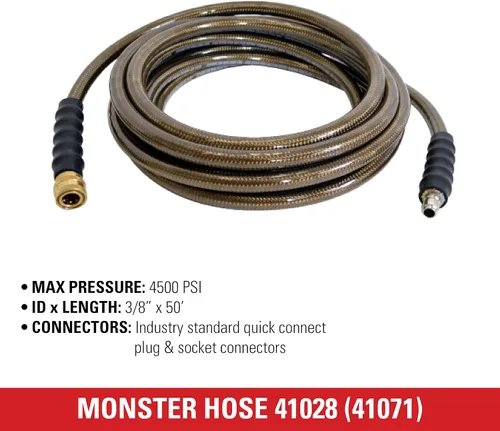 Miniatura 4 de SIMPSON limpieza 41028 3/8 pulgadas por 50 pies 4500 PSI repuesto/extensión de manguera de agua fría para lavadoras a presión