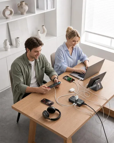 Miniatura 9 de BESTEK Convertidor de corriente de 250 W de 3 salidas y 4 puertos USB Transformador de voltaje de viaje 220V a 110V con adaptadores de enchufe