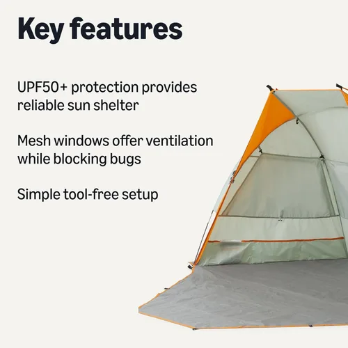 Miniatura 2 de Amazon Basics Refugios solares para campamento con protección UPF50+, ventanas de malla para ventilación, instalación simple sin herramientas, 7 x 4