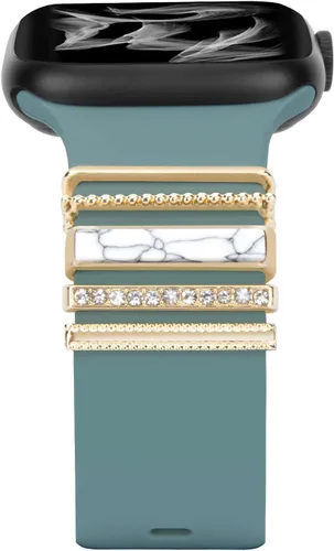 Miniatura 13 de Correas decorativas para anillo compatibles con correas de Apple Watch de 1.496 pulgadas, 1.575 pulgadas, 1.614 pulgadas, 1.654 pulgadas, 1.732