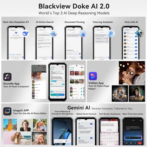 Miniatura 8 de Blackview Fort 2 - Teléfono resistente Android 16, 0.421 in ultra delgado y resistente, teléfono inteligente desbloqueado, 24 GB + 128 GB/2 TB 6.56