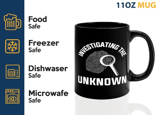 Miniatura 4 de Taza de café detective de 11 onzas, color negro - Investigando lo desconocido - Oficial de policía policía patrulla detective sheriff aplicación