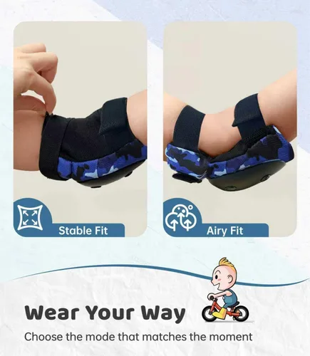 Miniatura 5 de Rodilleras y coderas con protectores de muñeca Simply Kids, tecnología HardSoft. Juego de equipo de protección certificado CPSIA. Rodilleras