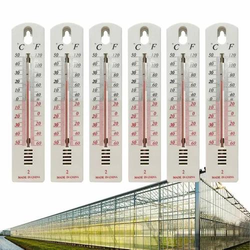 Termómetro de habitación para interiores, juego de 6, termómetro montado en la pared, medidor de temperatura vertical, con lectura Fahrenheit y