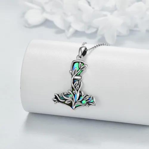 Miniatura 4 de Thor Hammer Collararetes de plata de ley Mjolnir árbol de la vida colgantearetes colgantes nórdicos vikingos joyas regalos para mujeres y hombres