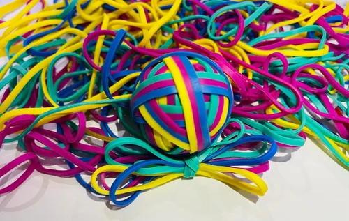Bandas de goma, tamaño 64 (3 1/2 pulgadas x 1/4 pulgadas), bandas de goma elásticas coloridas sin látex, bandas de goma a granel, bandas elásticas