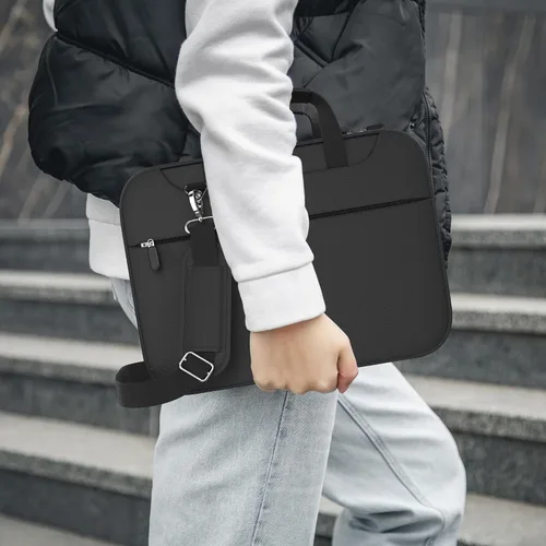 Miniatura 7 de DEHITE Funda para la Biblia para Hombres y Mujeres – Estuche para Biblia Negro Tamaño Extra Grande – Bolso de Mano – Para Libro de 11.2 x 8.4 x 1.8