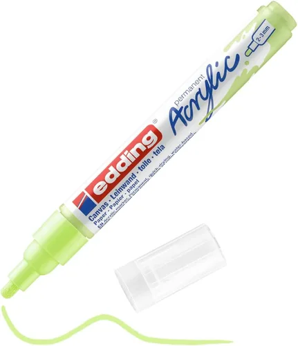 Miniatura 25 de edding 5100 Medium Grey-1 Punta redonda impermeable de 0.079-0.118 in, pintura acrílica para dibujar sobre lienzo, papel de arte y marcadores