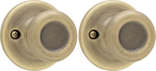 Miniatura 21 de Kwikset Tylo Pomo de Puerta Ficticio, Manija de Una Sola Cara para Armarios, Puertas Dobles Francesas y Despensa, Pomo de Puerta Interior de Latón
