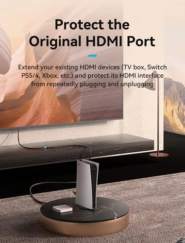 Miniatura 5 de VENTION Cable de extensión HDMI 4K, extensor HDMI de 1.6 pies macho a hembra, cable adaptador de alta velocidad compatible con Roku TV Stick PS5 PS4