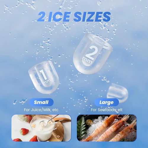 Miniatura 2 de NEWBULIG Encimera para hacer hielo con asa, máquina de hielo portátil, 9 cubos de hielo en 6 minutos, 26 libras en 24 horas, limpieza automática
