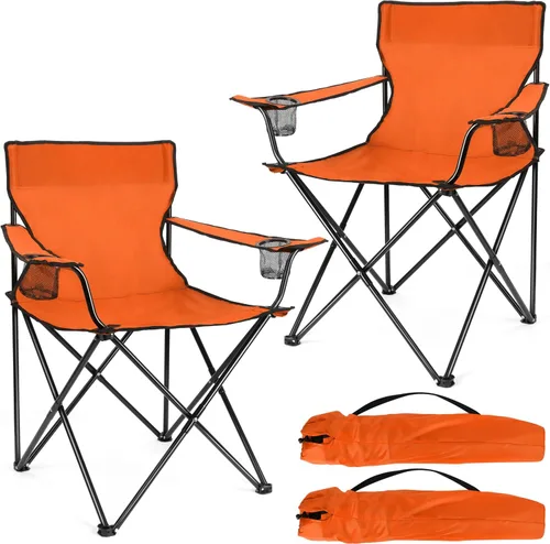 Miniatura 11 de Joyfair Silla de camping portátil, sillas plegables para césped al aire libre para adultos, sillas plegables grandes resistentes para playa, pesca