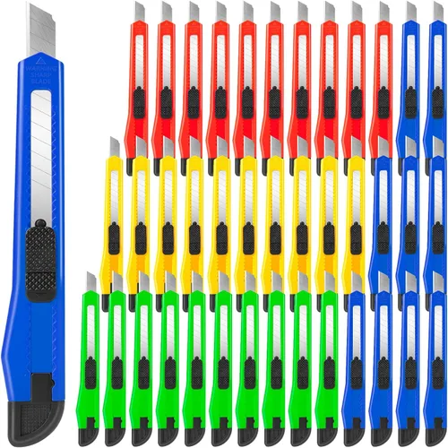 Miniatura 8 de Exacto - Cortador de cajas retráctil, paquete de 4 unidades, cuchillo utilitario de alta calidad, cuchillas de 0.315 pulgadas de ancho, abridor