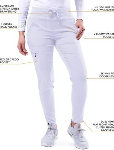 Miniatura 4 de Adar Pro - Conjunto de ropa quirúrgica que facilita el movimiento para mujer, blusa quirúrgica con cuello en V en corazón y pantalón quirúrgico
