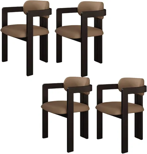 Miniatura 31 de Juego de sillas de comedor de madera, sillas de comedor modernas, silla de cocina tapizada, silla auxiliar de granja con brazos, para sala de estar