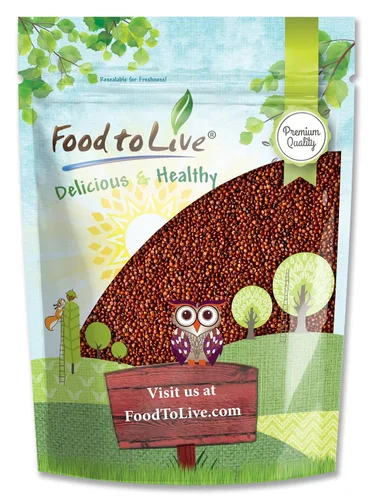 Food to Live Quinua roja, 12 onzas de semillas integrales antiguas, crudas, germinables, kosher, veganas, sirtfood, a granel. Cocción rápida