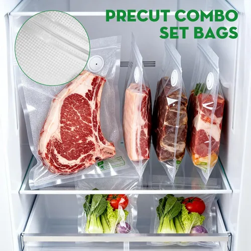 Miniatura 5 de Bolsas reutilizables selladoras al vacío para alimentos, 30 bolsas pequeñas (8.7 x 11.8 pulgadas, 11.8 x 13.8 pulgadas), congelador, microondas