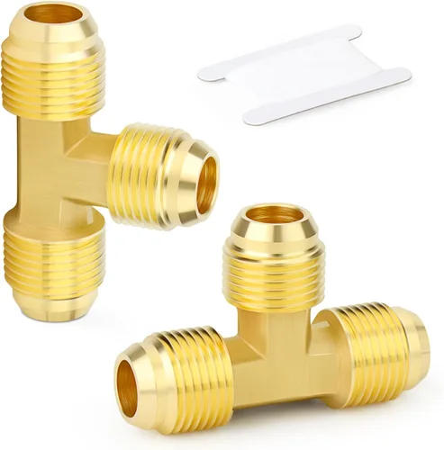 Miniatura 22 de GASHER Adaptador de codo de montaje de tubo de latón de 1/2 pulgada flare x 1/2 pulgada NPT macho Pipe