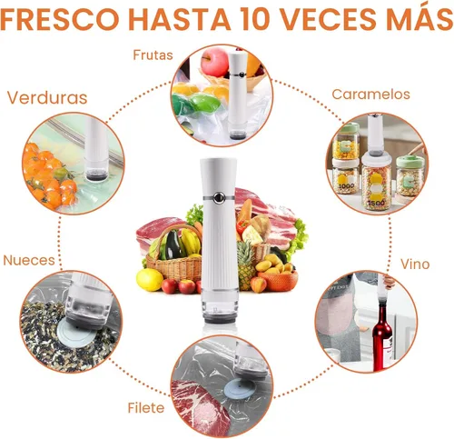 Miniatura 2 de Sellador al vacío de mano, desmontable y fácil de limpiar, incluye 30 bolsas reutilizables, ahorrador de alimentos portátil, extiende la frescura