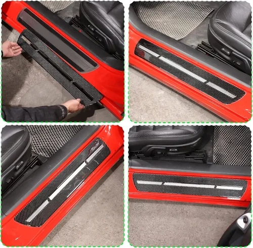 Miniatura 6 de Cubierta protectora de umbral exterior para puerta de automóvil, antiarañazos, compatible con Chevrolet Corvette C6 Z06 ZR1 2005-2013, fibra