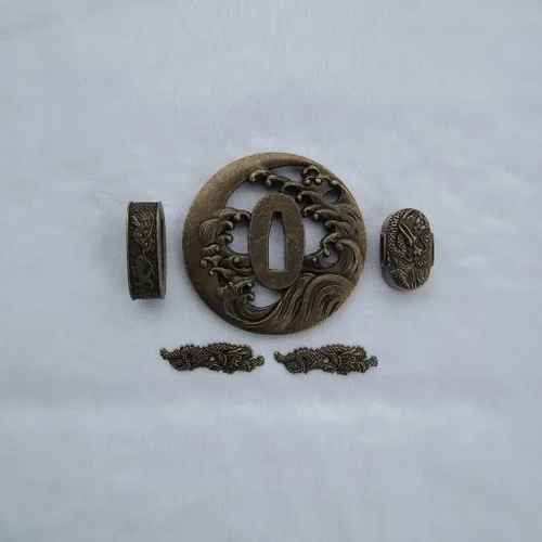 Miniatura 12 de Espada samurái japonesa KOSHIRAE – TSUBA FUCHI KASHIRA MENUKI 68-100