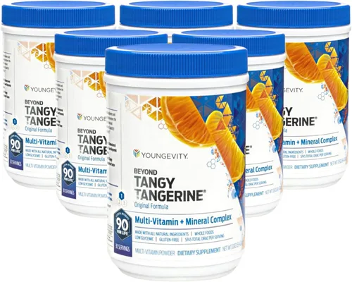 Youngevity Beyond Tangy Tangerine - Fórmula original | Complejo multivitamínico y mineral | Hecho con alimentos naturales y enteros | 5,745 ORAC |
